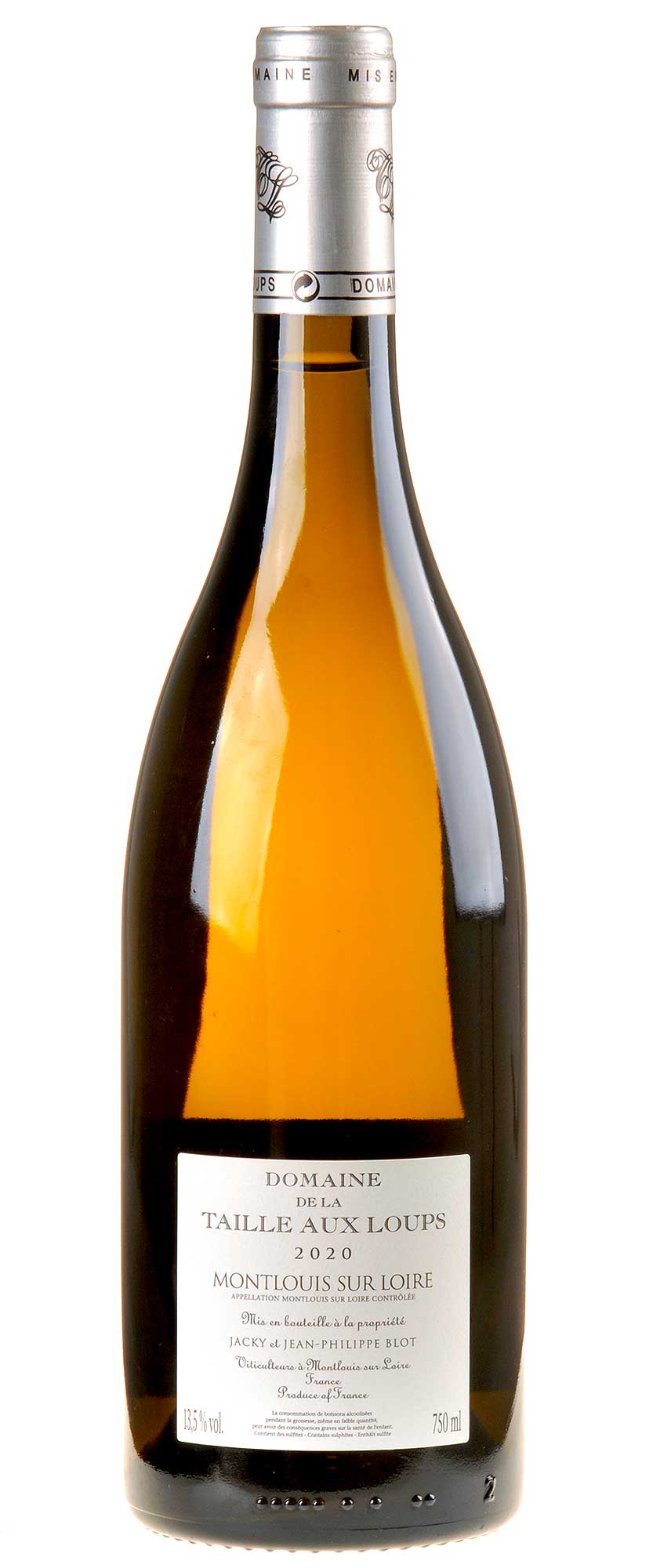 La Taille aux Loups Montlouis sur Loire sec Clos de Mosny 2020 Rücketikett