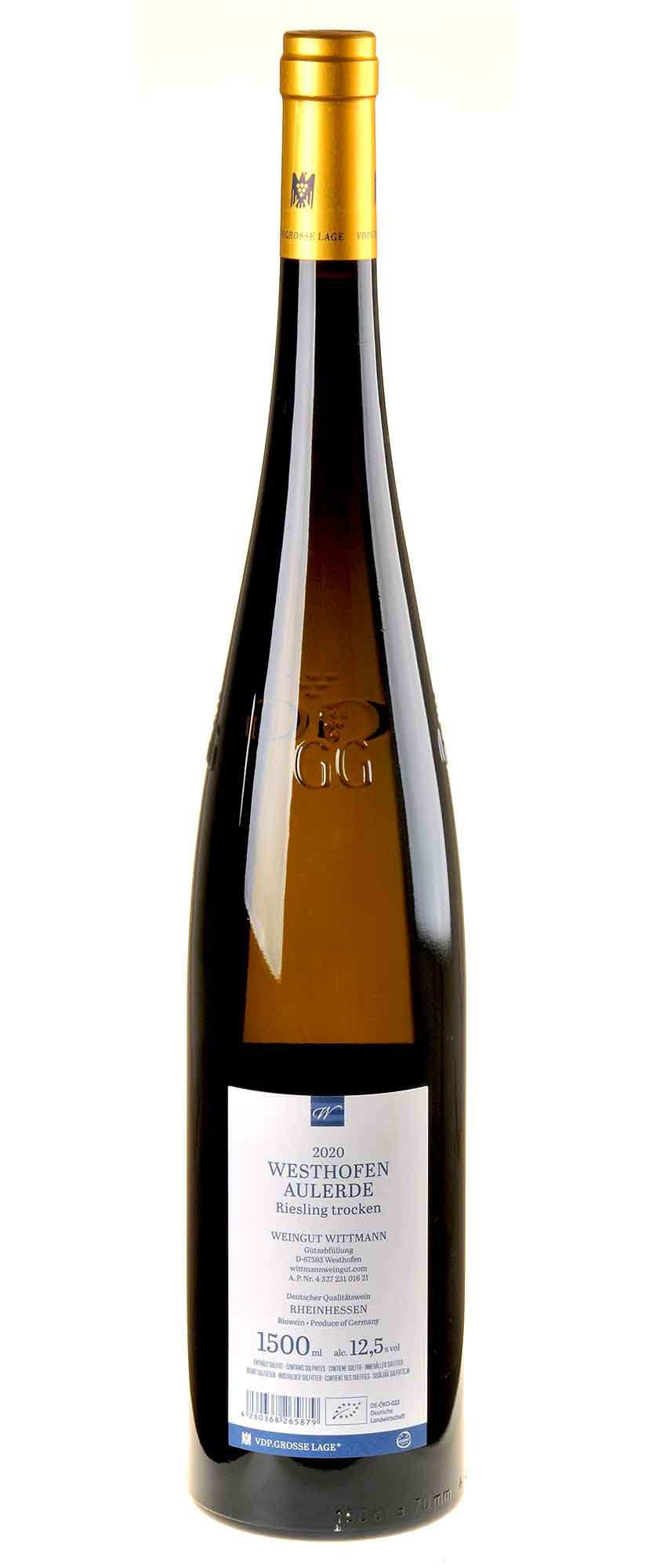Weingut Wittmann Riesling Aulerde Großes Gewächs 2020 Magnum Rücketikett
