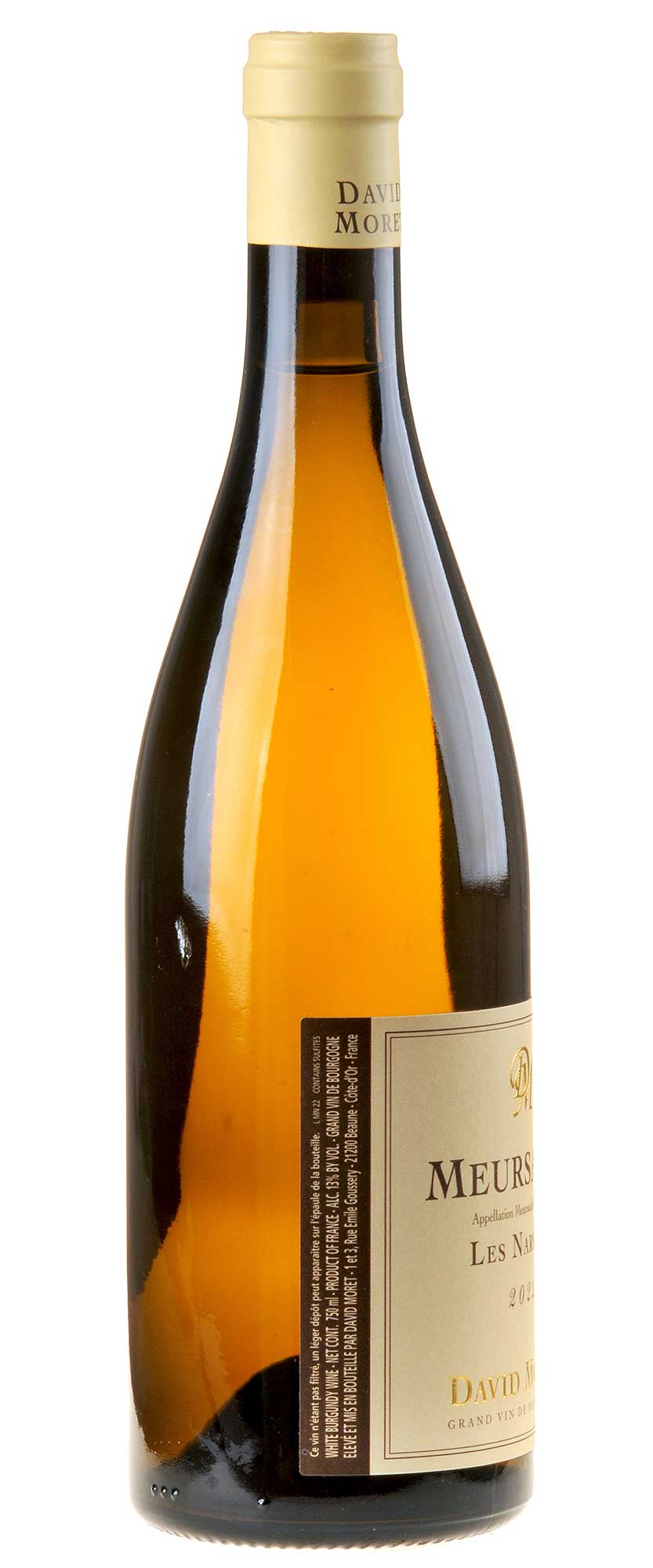 David Moret Meursault Les Narvaux 2022 Rücketikett