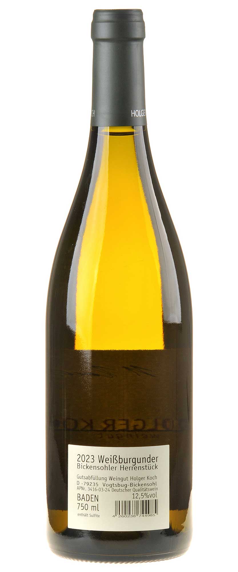 Holger Koch Weißburgunder Herrenstück 2023 Rücketikett