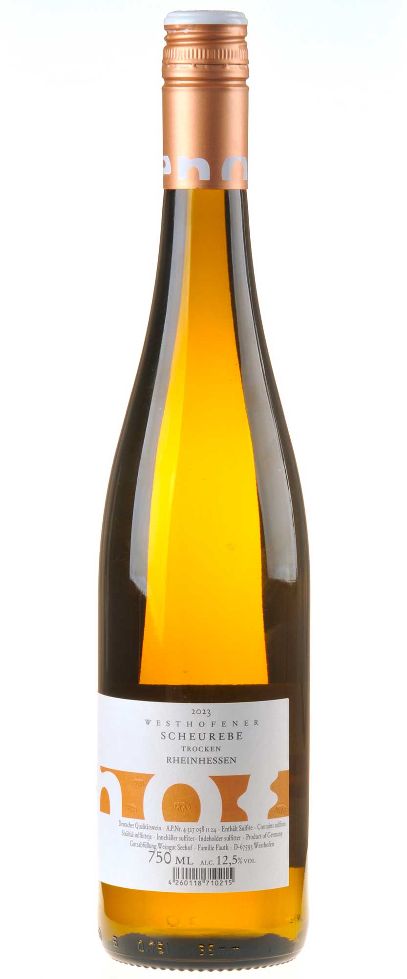 Weingut Seehof Scheurebe vom Kalkstein 2023 Rücketikett