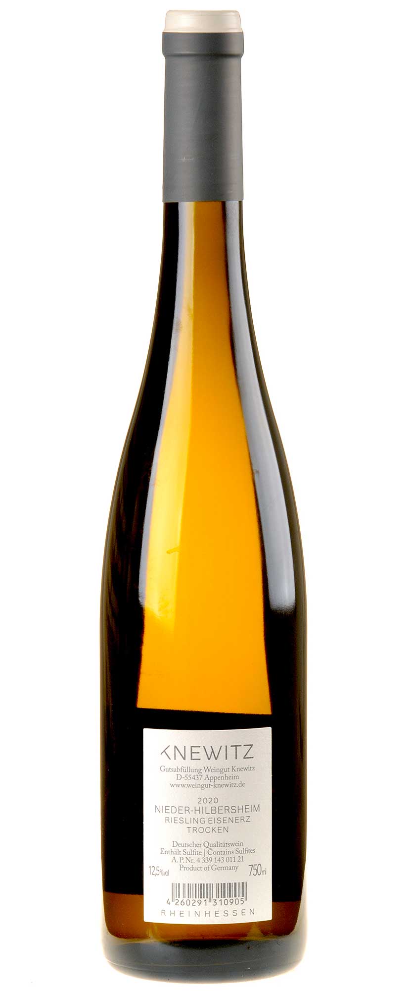 Weingut Knewitz Nieder-Hilberssheim Riesling Eisenerz 2020 Rücketikette