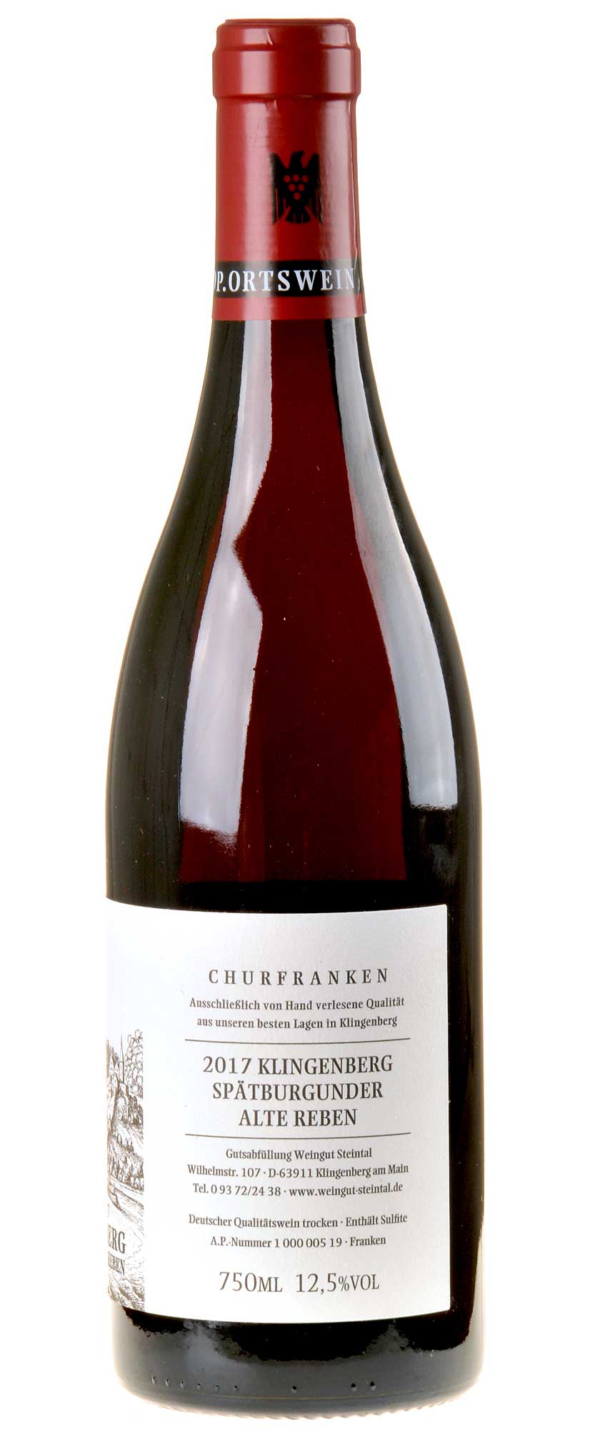 Steintal Klingenberg Spätburgunder Alte Reben 2017 Rücketikette
