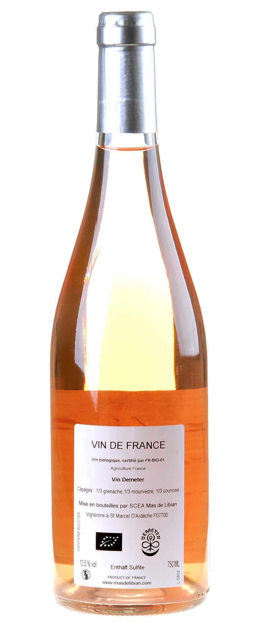 Mas de Libian BuveZ'en Rosé Bio 2023 Rücketikett