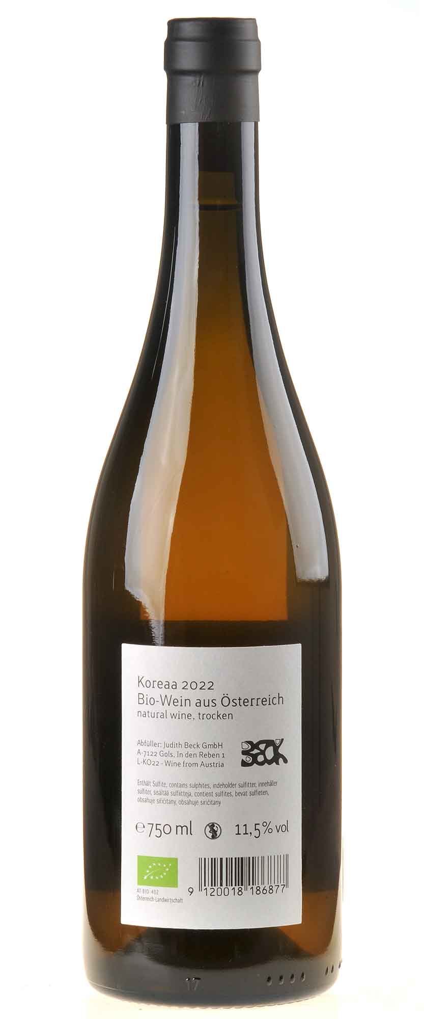 Judith Beck Koreaa Bio 2022 Rücketikett