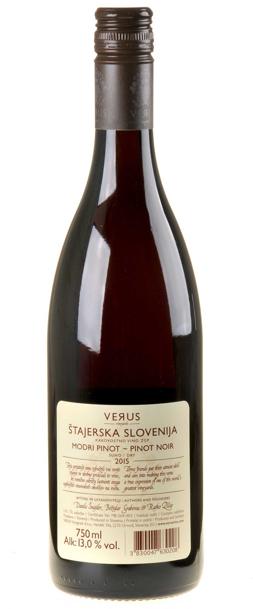 Verus Pinot Noir 2015 Rücketkette