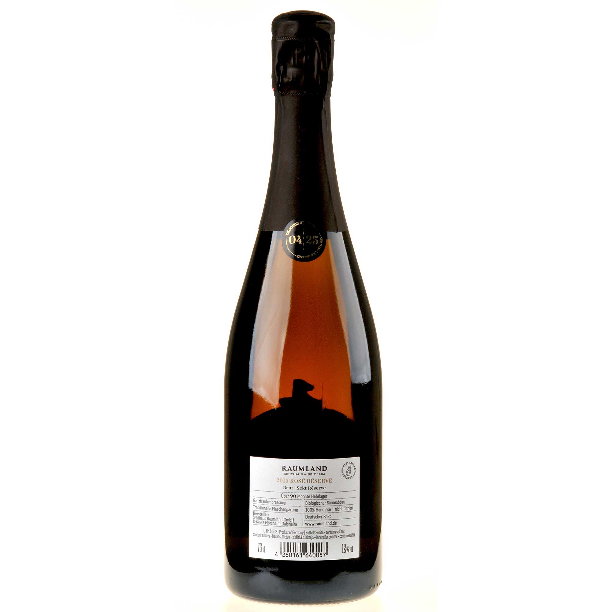 Sekthaus Raumland Rosé Réserve Brut 2015 Rücketikett