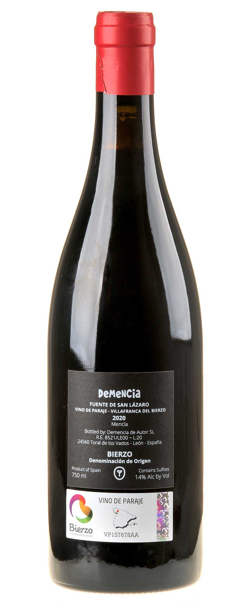 Bodegas Demencia de Autor Mencía Demencia Fuente de San Lázaro 2020 Rücketikett