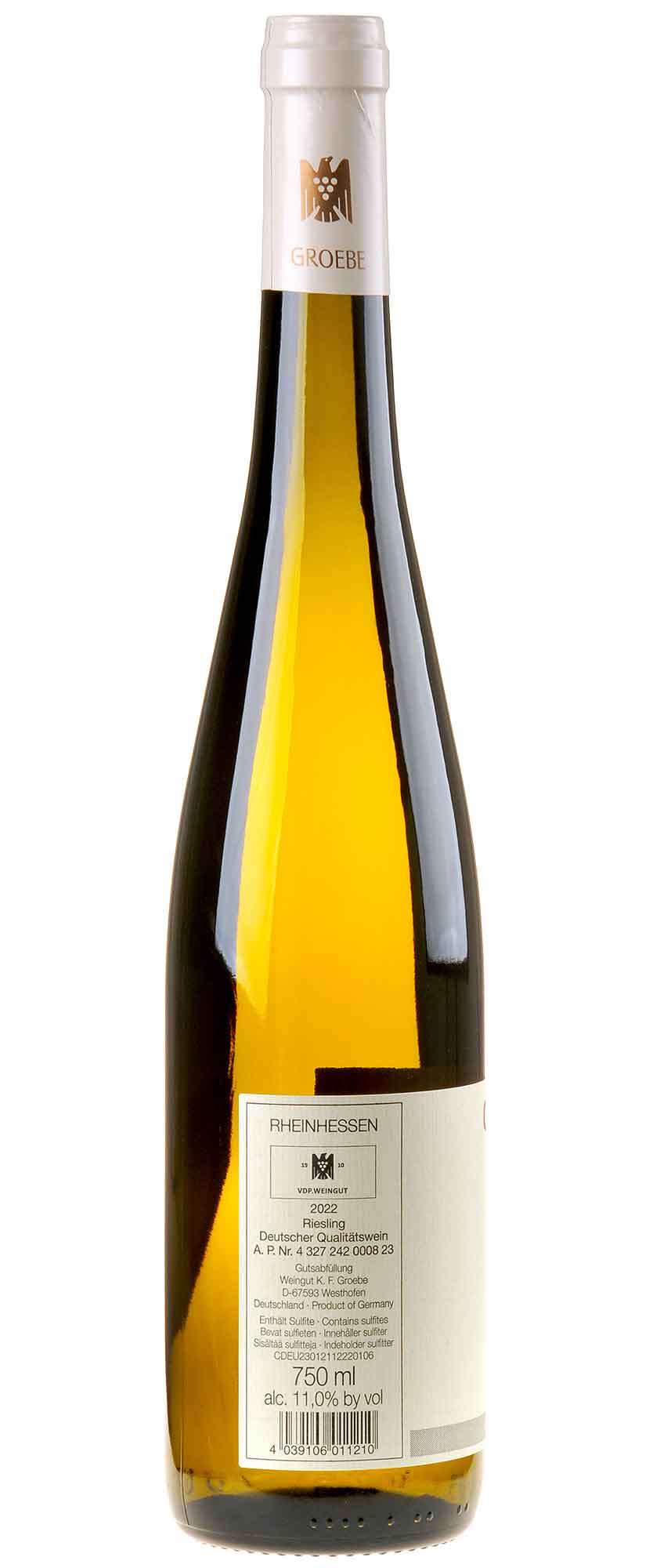 K.F. Groebe Riesling 1763 2022 Rücketikett