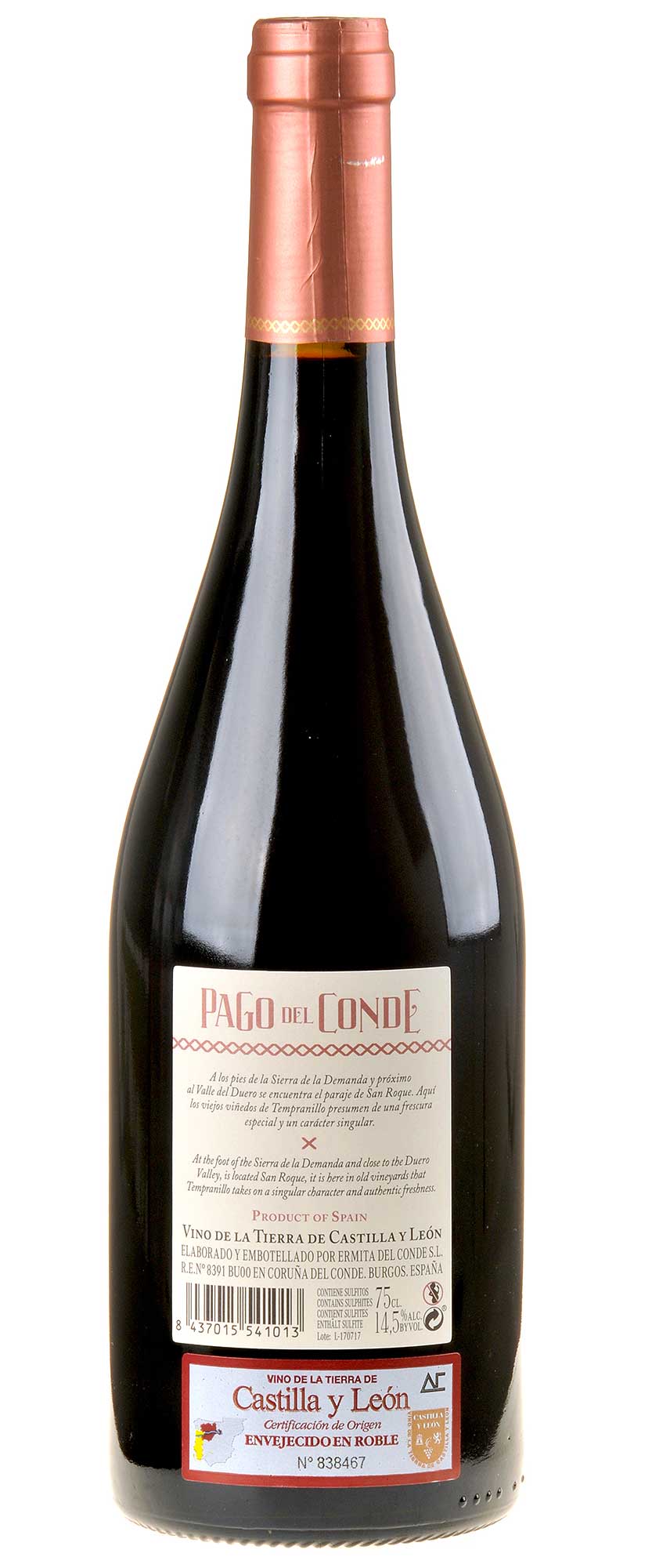 Ermita del Conde Pago del Conde 2014 Rücketikett