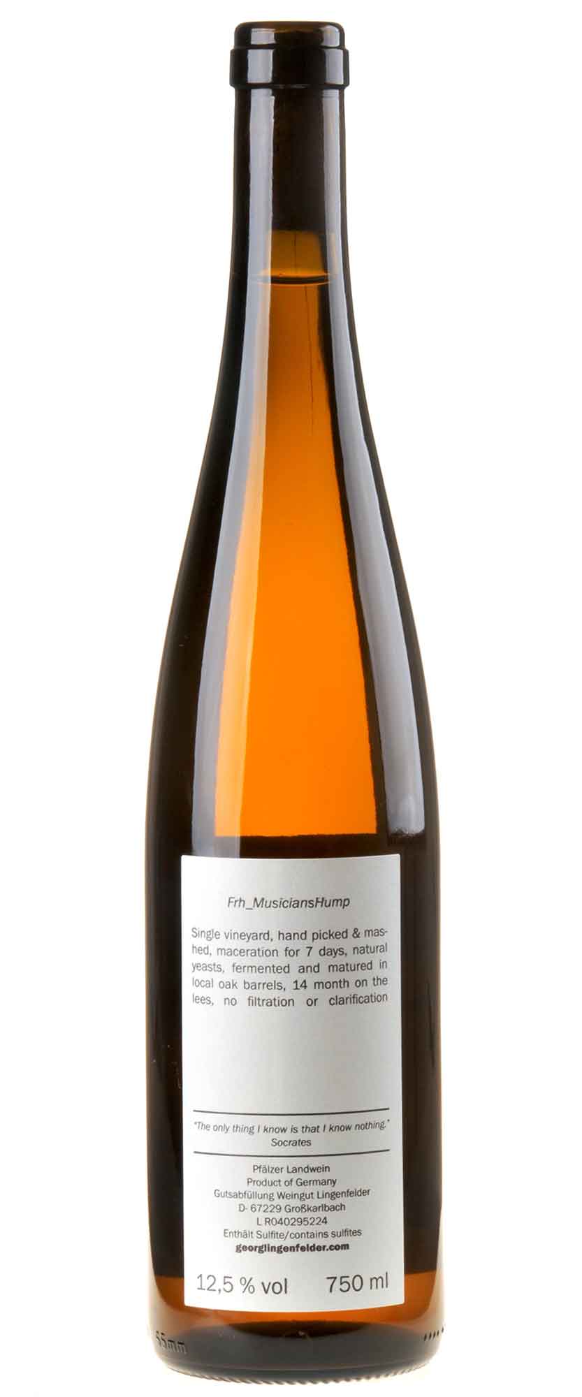 Georg Lingenfelder Silvaner 2022 Rücketikett