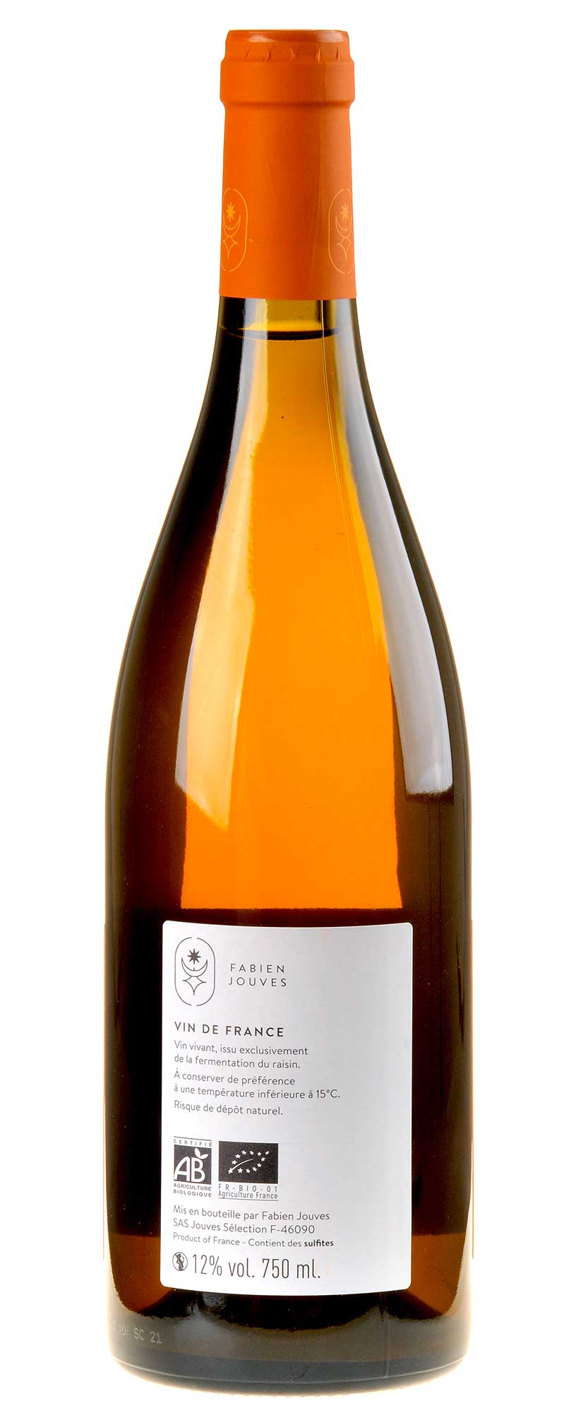 Mas del Périé Jouves Skin-Contact Blanc Bio 2021 Rücketikett