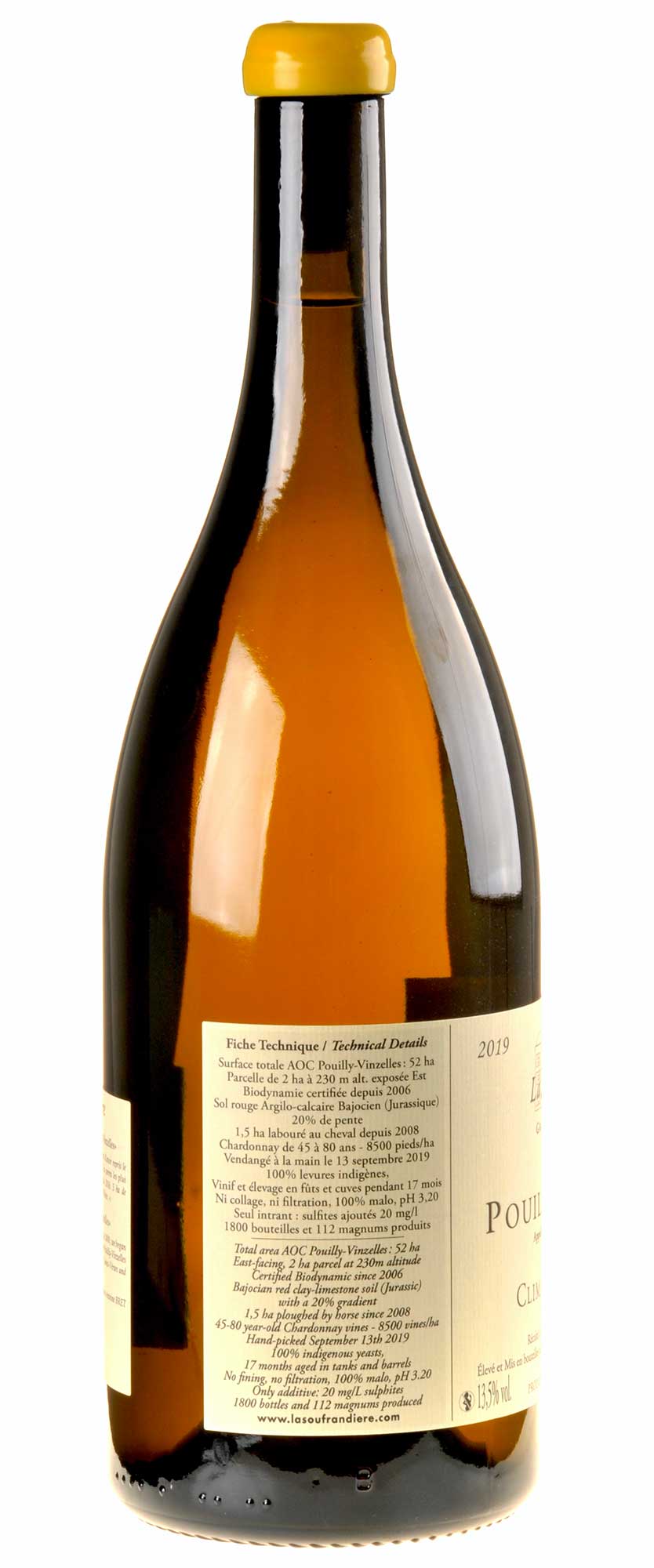 Bret Brothers & La Soufrandière Pouilly-Vinzelles "Les Quarts" ZEN Magnum Bio 2019 Setenetikette
