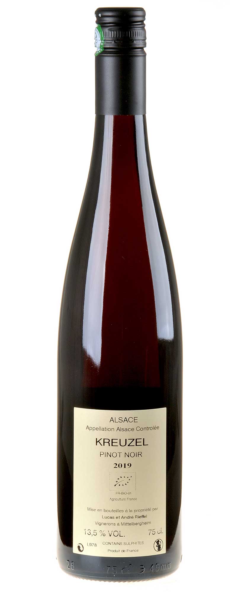 Domaine Rieffel Pinot Noir Kreuzel 2019 Rücketikette