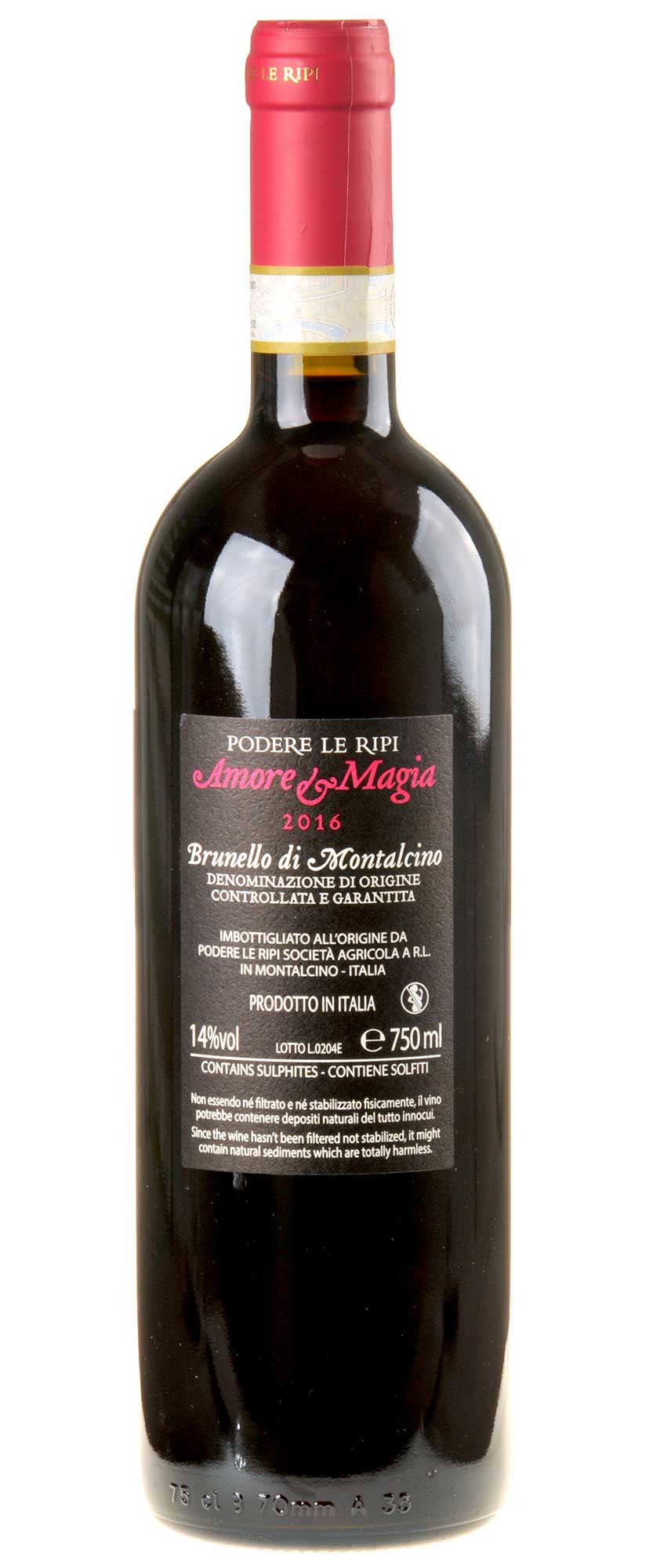 Podere Le Ripi Amore e Magia Brunello di Montalcino 2016 Rücketikette