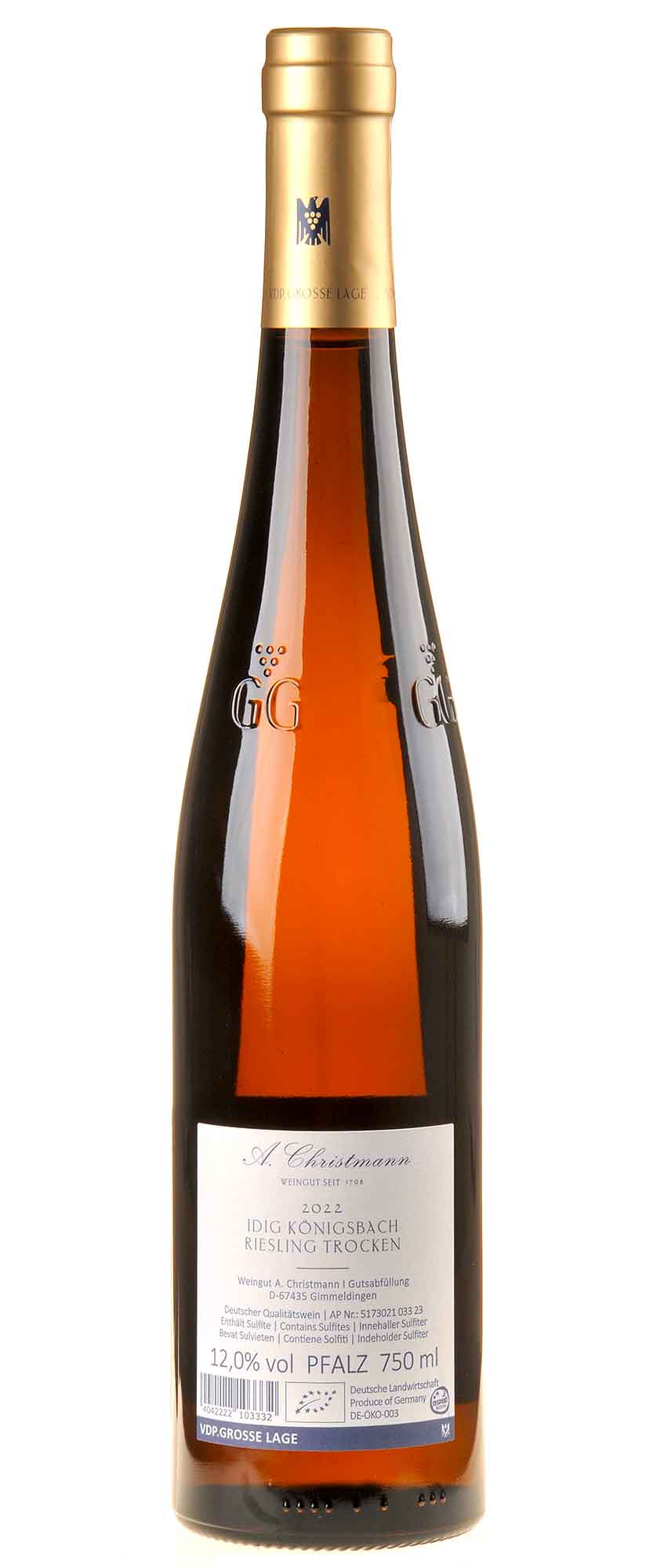 A.Christmann Riesling Idig Großes Gewächs 2022 Rücketikett
