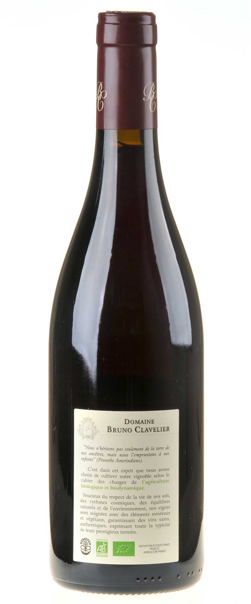 Bruno Clavelier Vosne Romanée 1er Cru Les Beaux Monts Bio 2021 Rücketikett