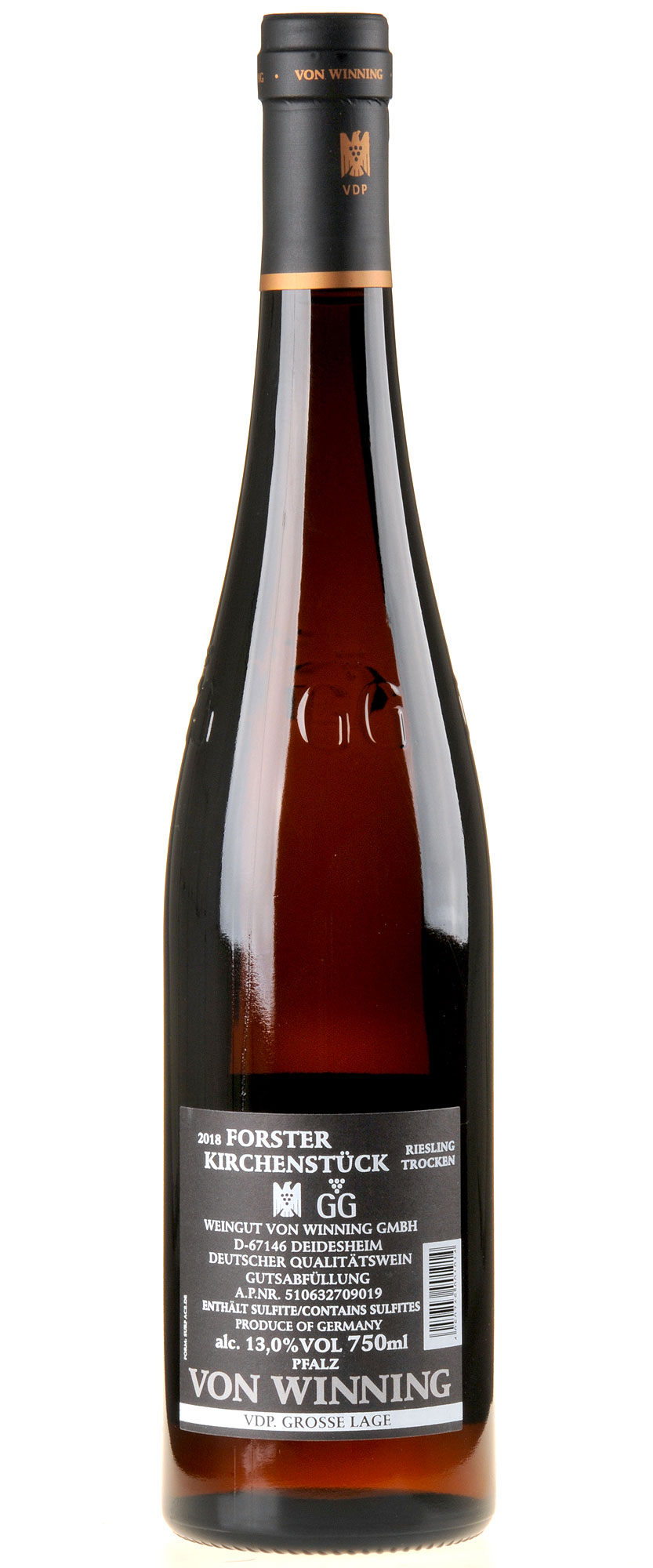 Von Winning Riesling Kirchenstück GG 2018 Rücketikett