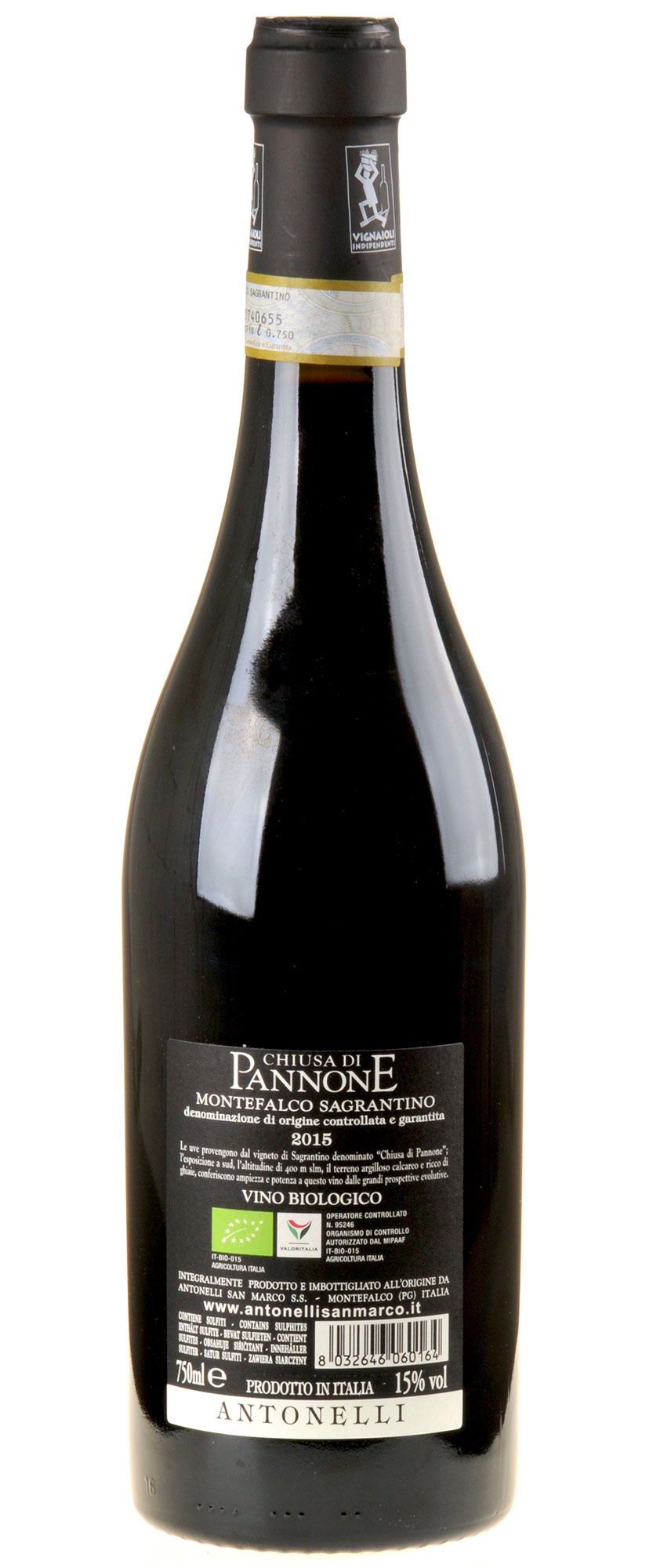Antonelli Sagrantino di Montefalco Chiusa di Pannone DOCG 2015 Rücketkette