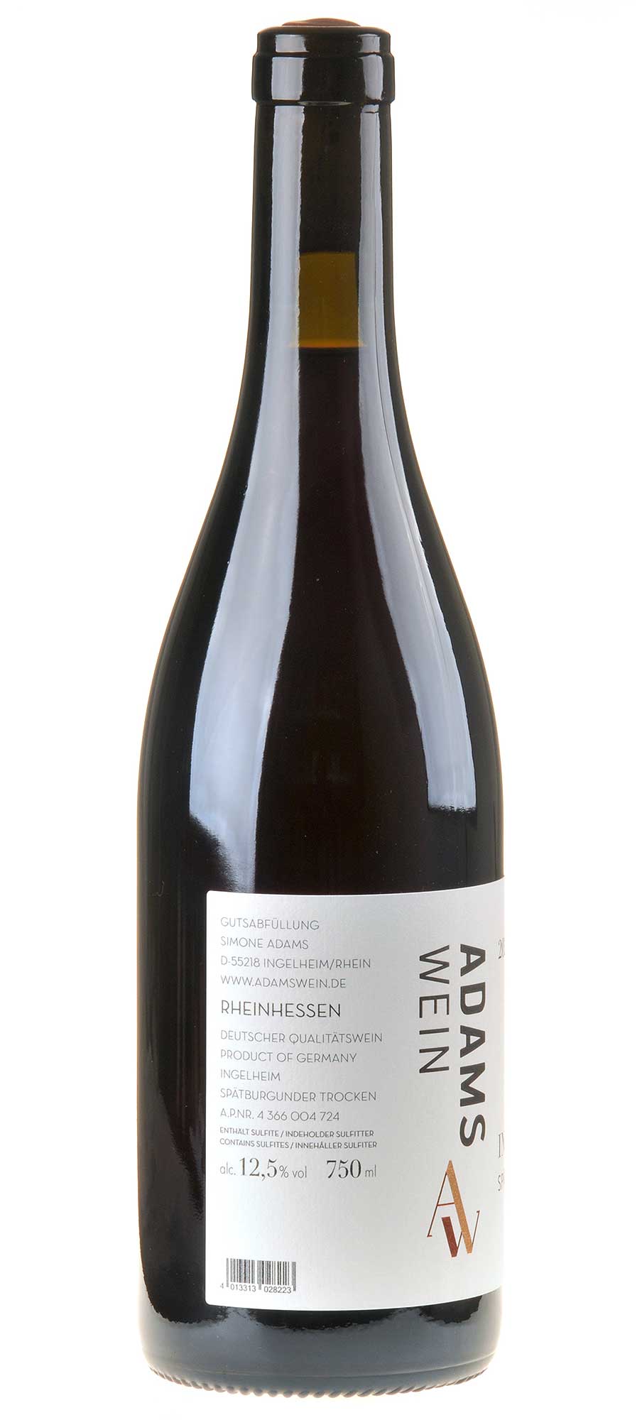 AdamsWein Spätburgunder Ingelheim 2022 Rücketikett