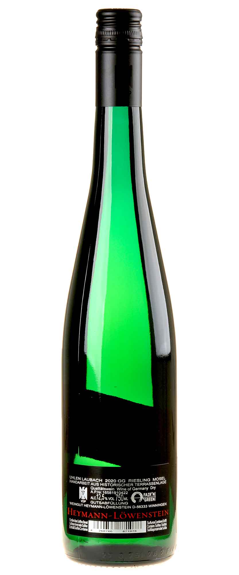 Heymann-Löwenstein Riesling Uhlen Laubach GG 2020 Rücketikett