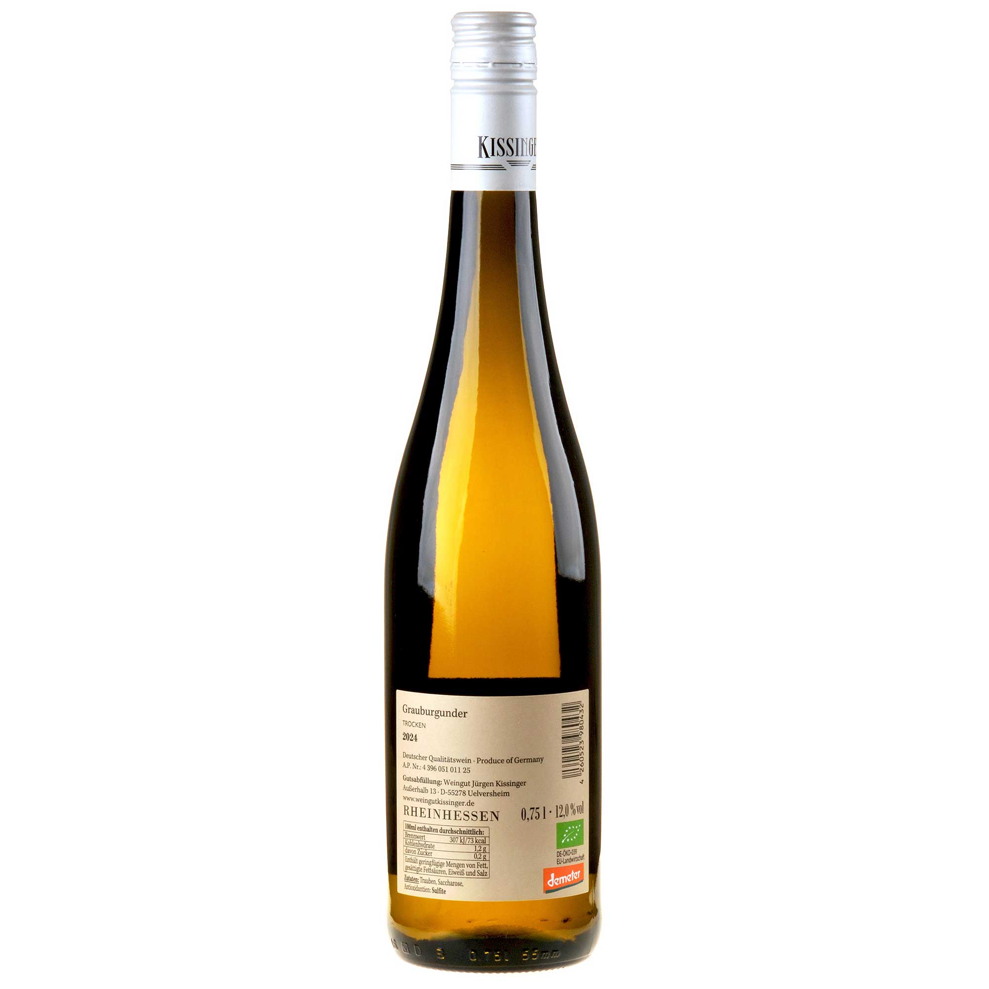 Bild Weingut Kissinger Grauburgunder 2024 Rücketikett