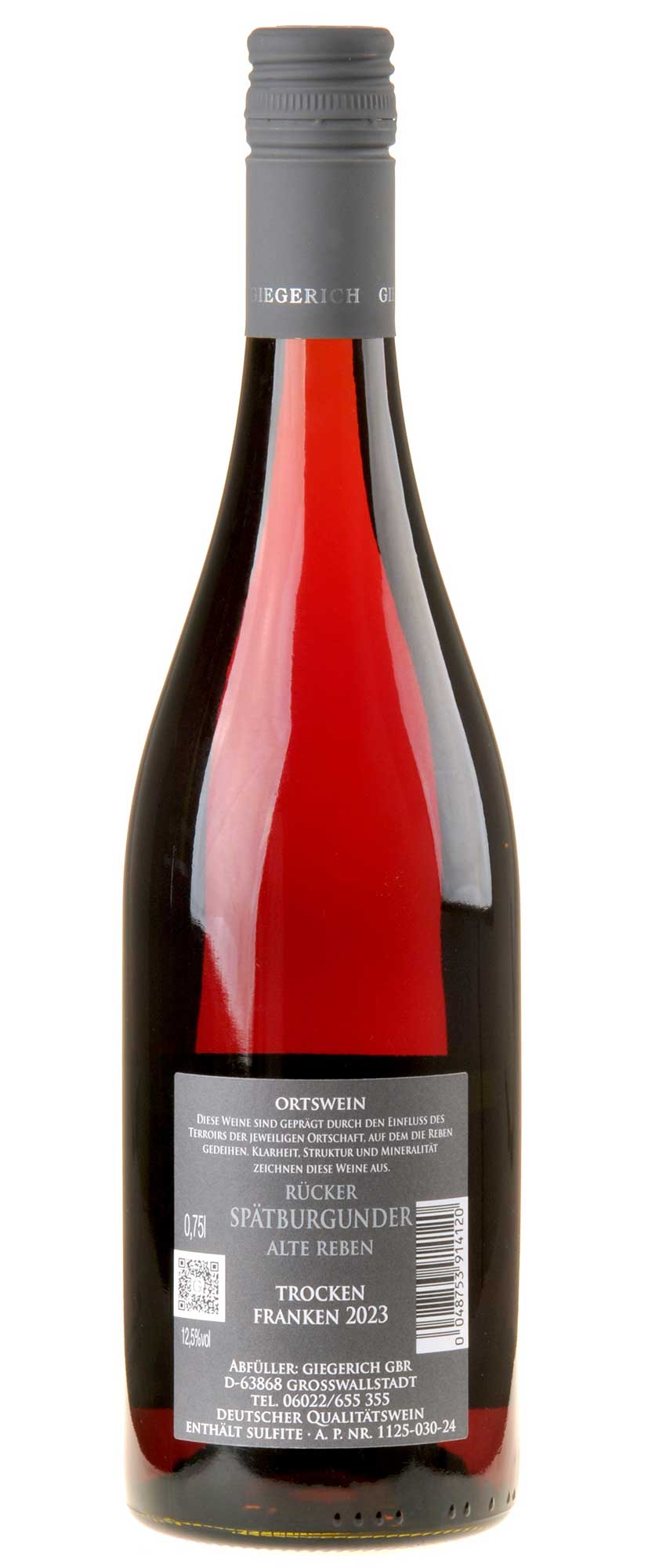 Weingut Giegerich Spätburgunder Rücker Alte Reben 2023 Rücketikett