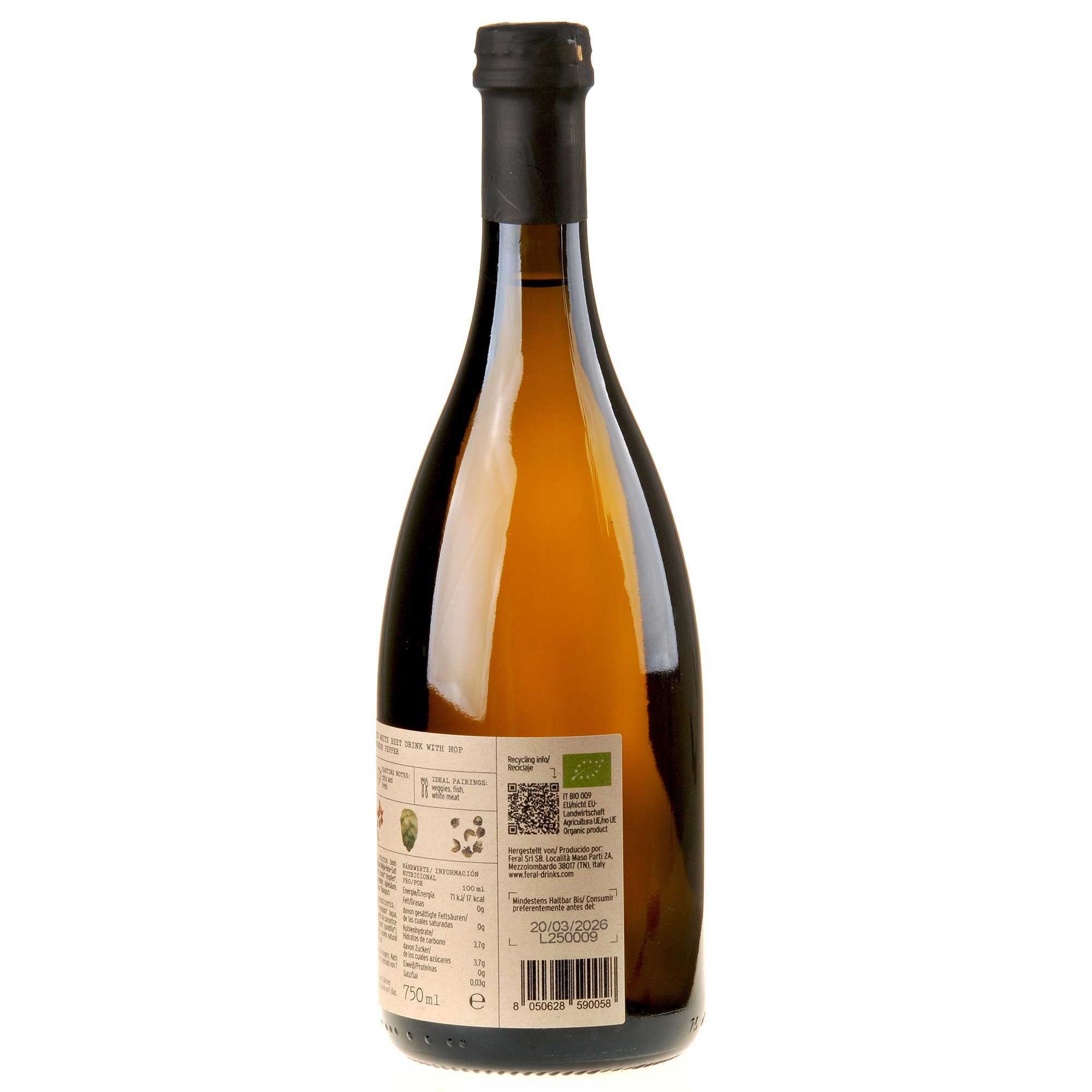 Feral Drinks Feral Nr. 1 White: White Beet, Szechuan Pfeffer, Hop Rücketikett