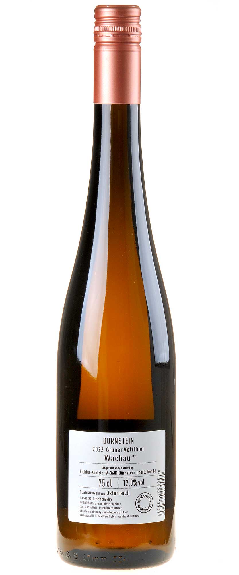 Weingut Pichler-Krutzler Grüner Veltliner Dürnstein 2022 Rücketikett