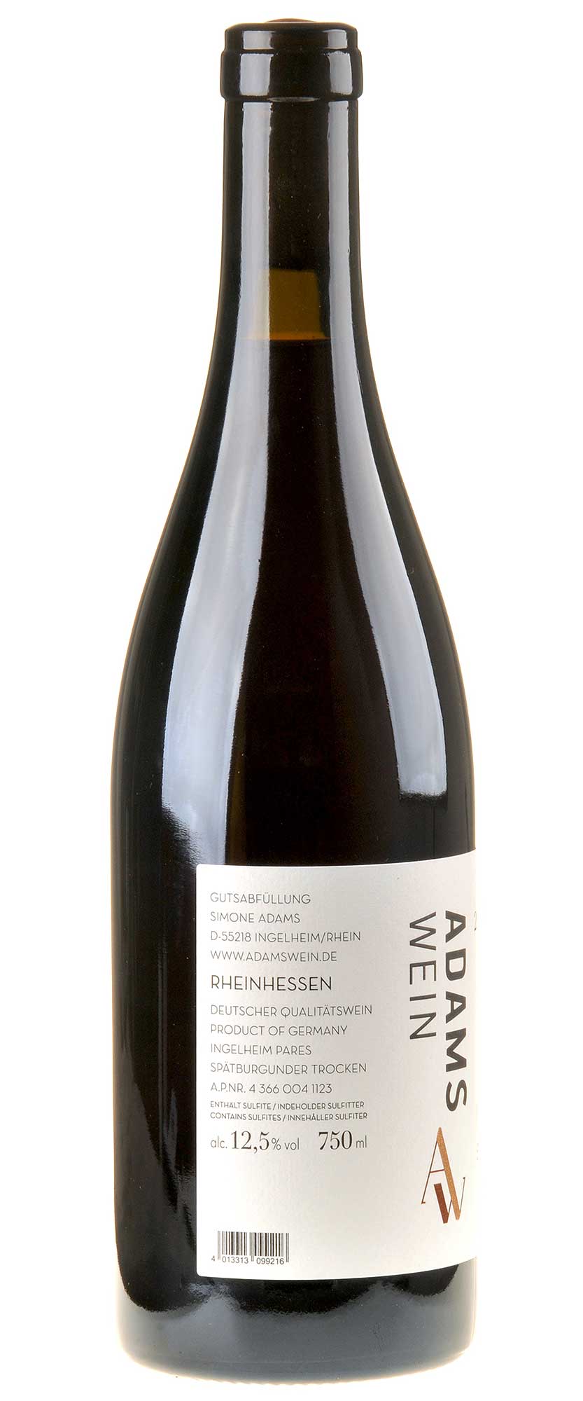 AdamsWein Spätburgunder Pares 2021 Rücketikett