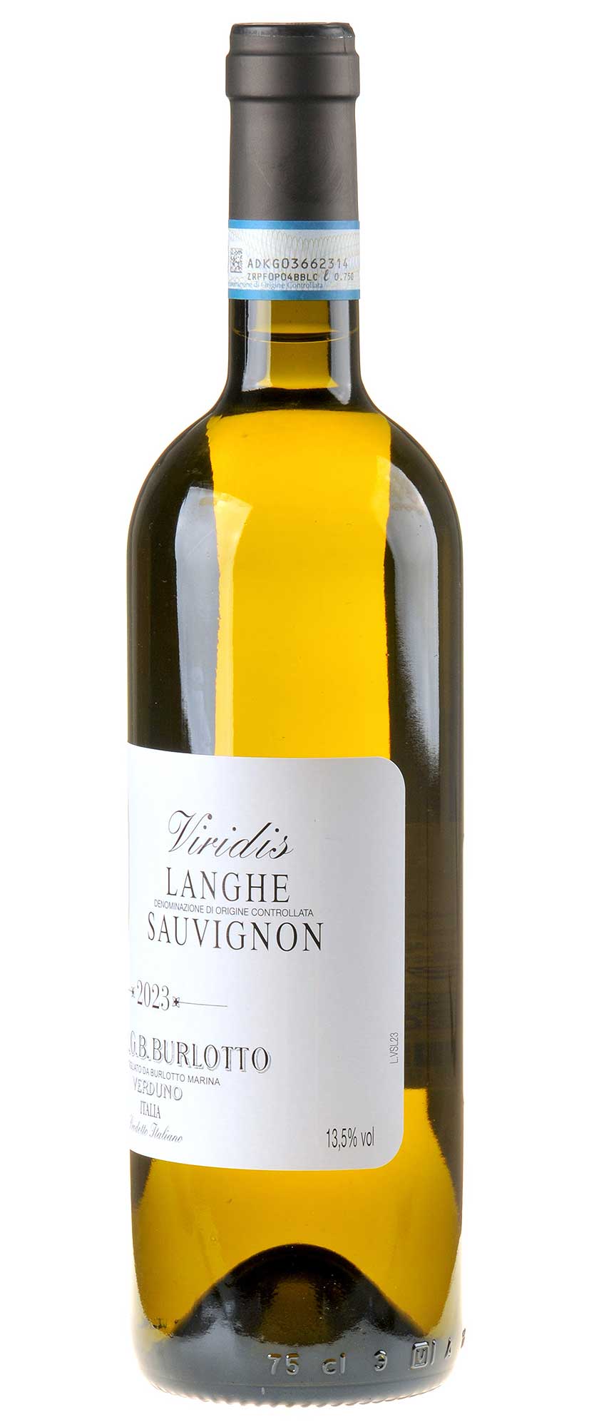 Comm. G.B. Burlotto Viridis Langhe Sauvignon DOC 2023 Seitenetikett