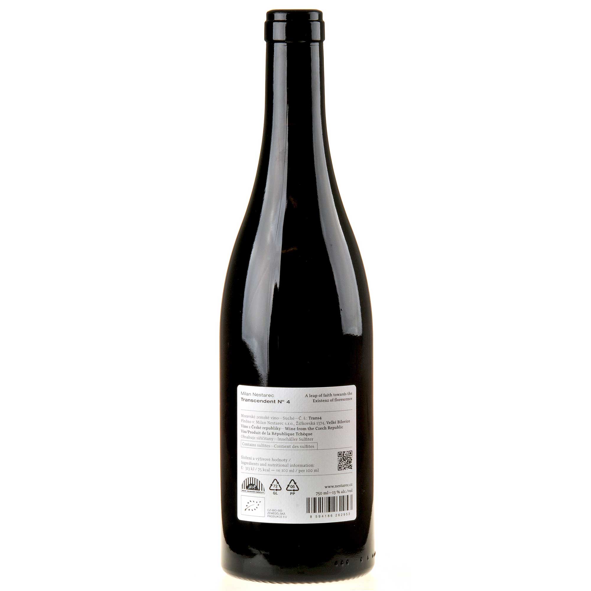 Milan Nestarec Transcendent Nr. 4 Bio Rücketikett
