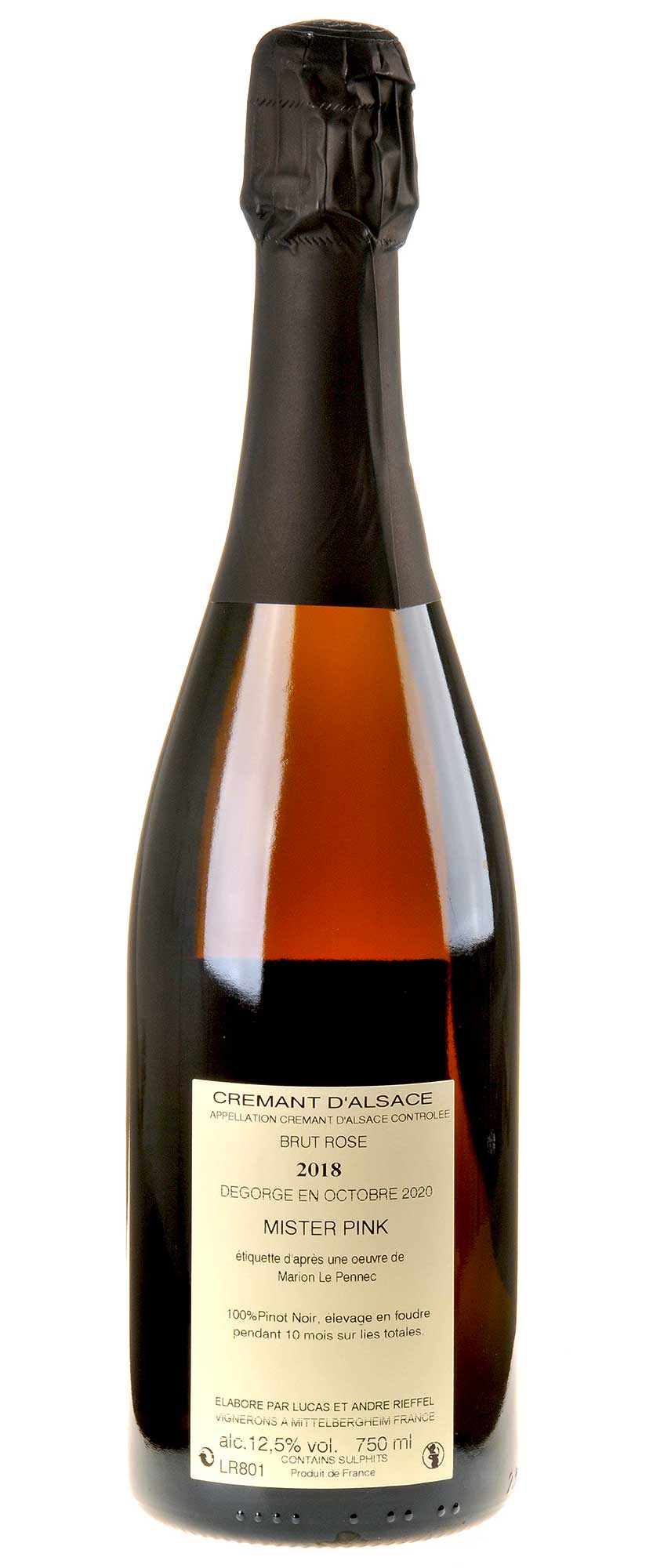 Domaine Rieffel Crémant Rosé Bio 2018 Deg. 10/20 Rücketikett