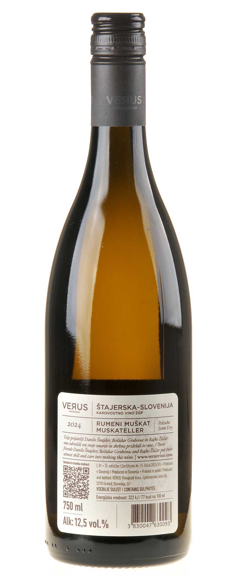 Verus Muskateller 2024 Rücketikett