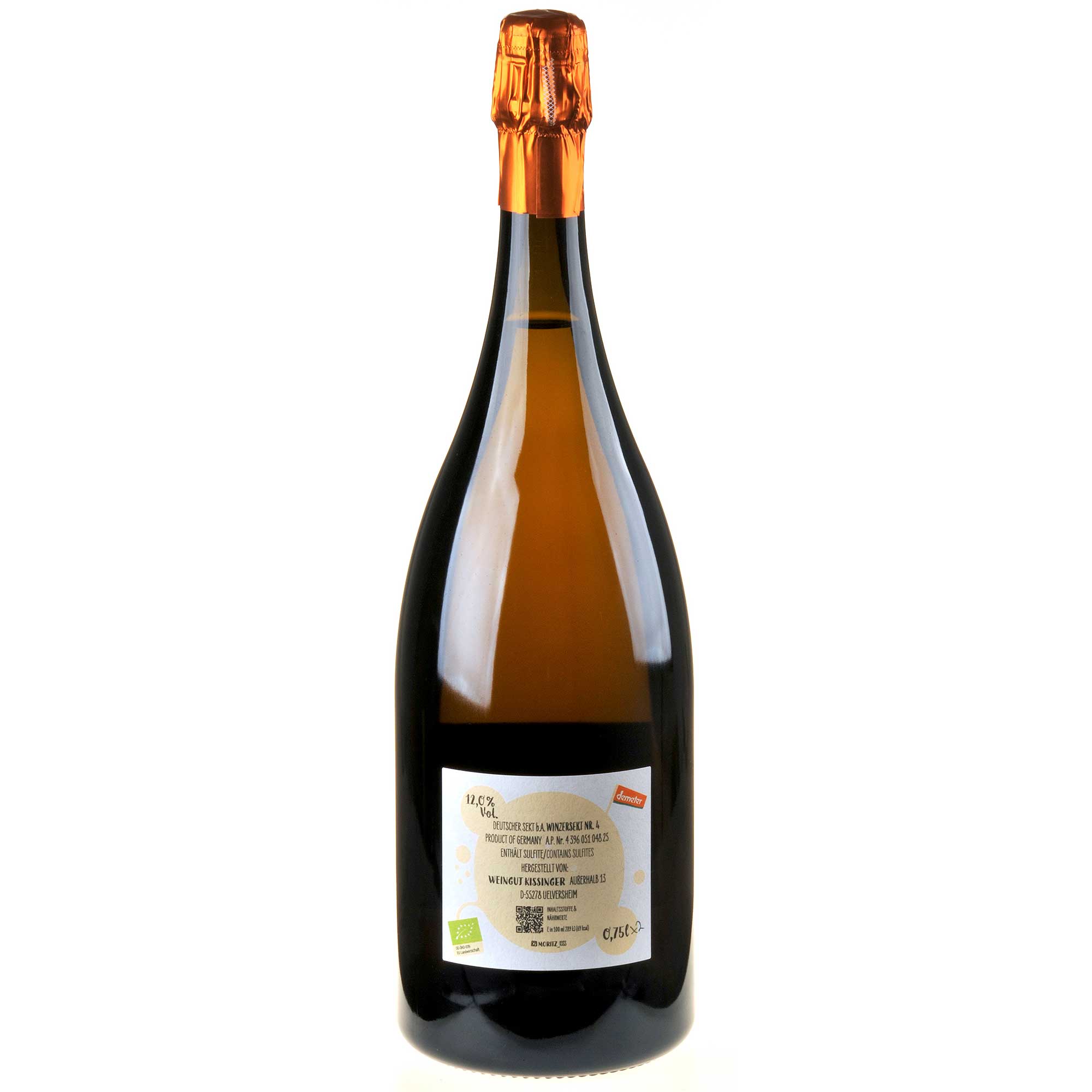 Moritz Kissinger Deutscher Winzersekt Nr. 4 Bio Magnum Ruecketikett