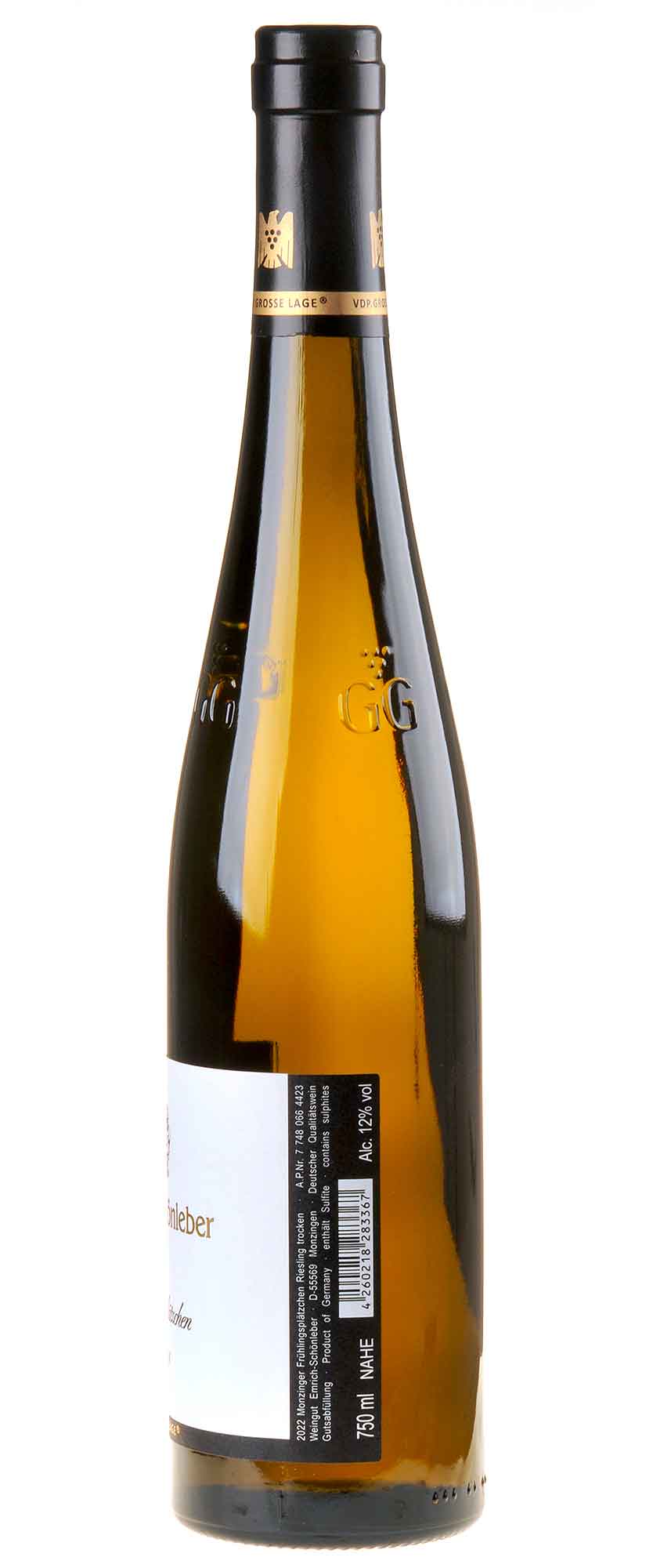 Weingut Emrich-Schönleber Riesling Frühlingsplätzchen GG 2022 Rücketikett