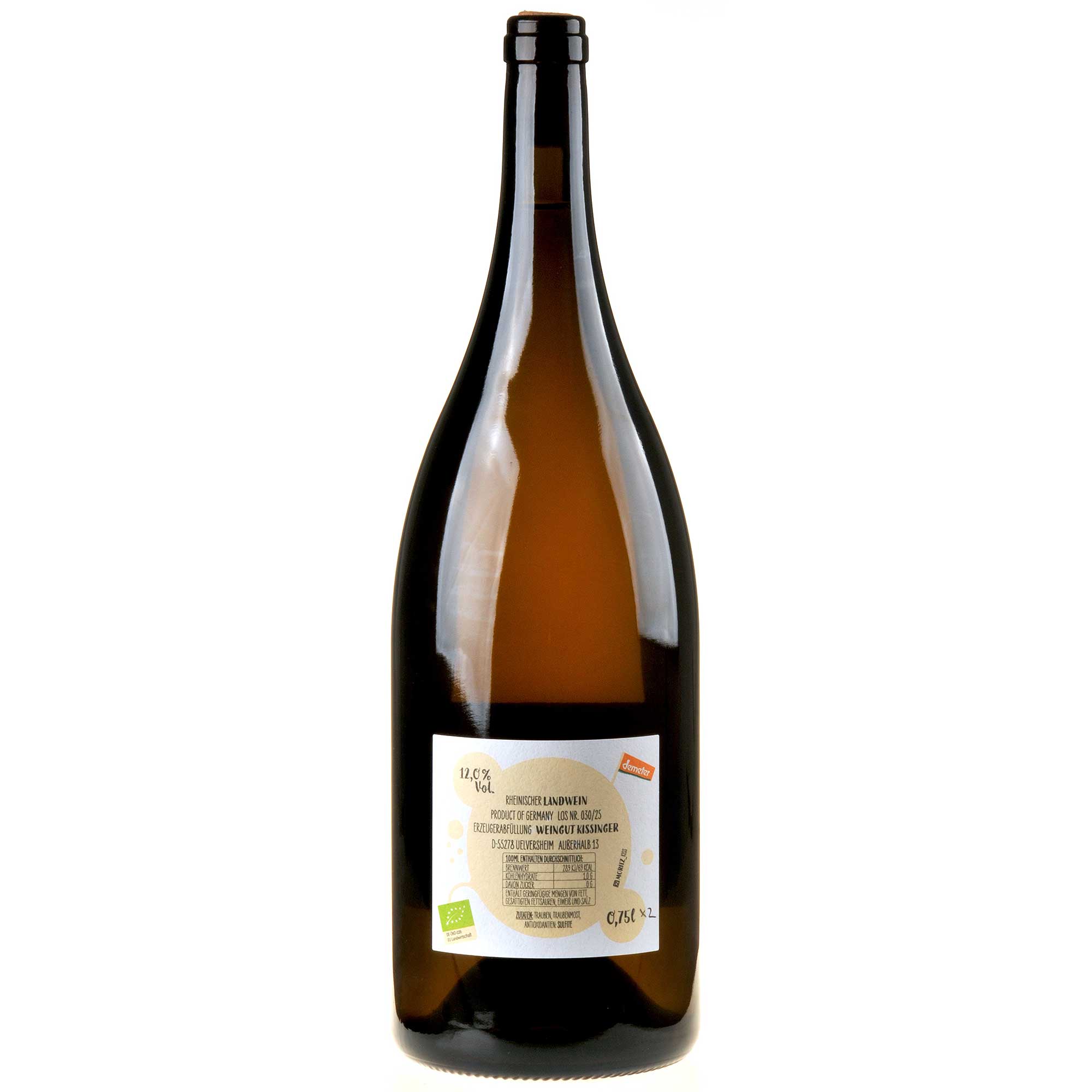 Moritz Kissinger Null Ohm weiß Bio 2024 Magnum Ruecketikett