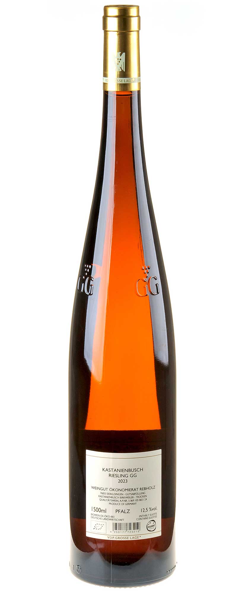Weingut Ökonomierat Rebholz Riesling Kastanienbusch Großes Gewächs 2023 Magnum Rücketikett