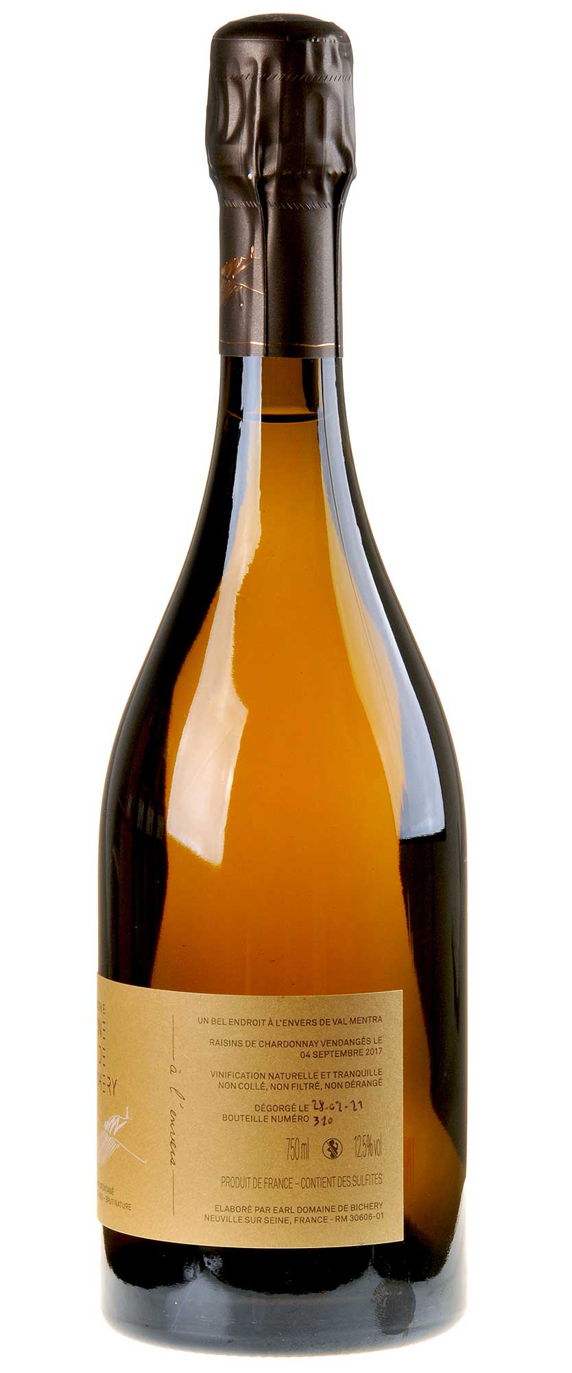 Domaine de Bichery Champagne À L'Envers Brut Nature 2017 Rücketikett