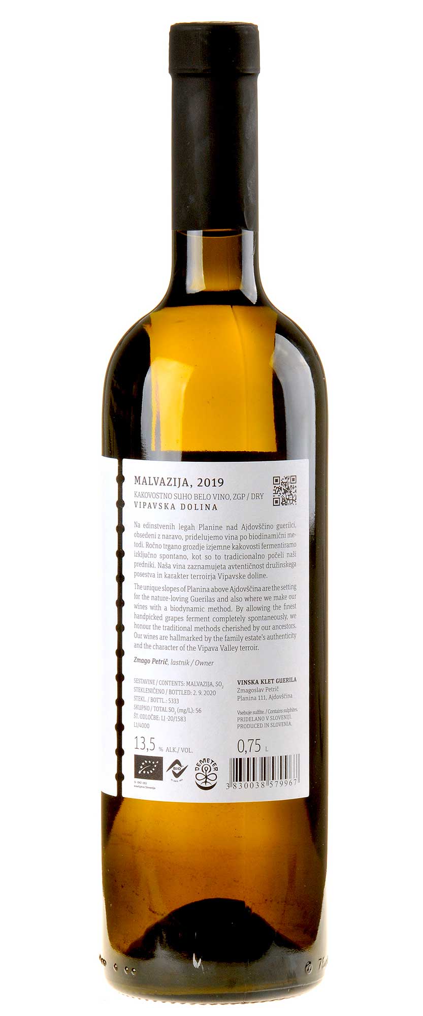 Guerila Malvazija Bio 2019 Rücketikette