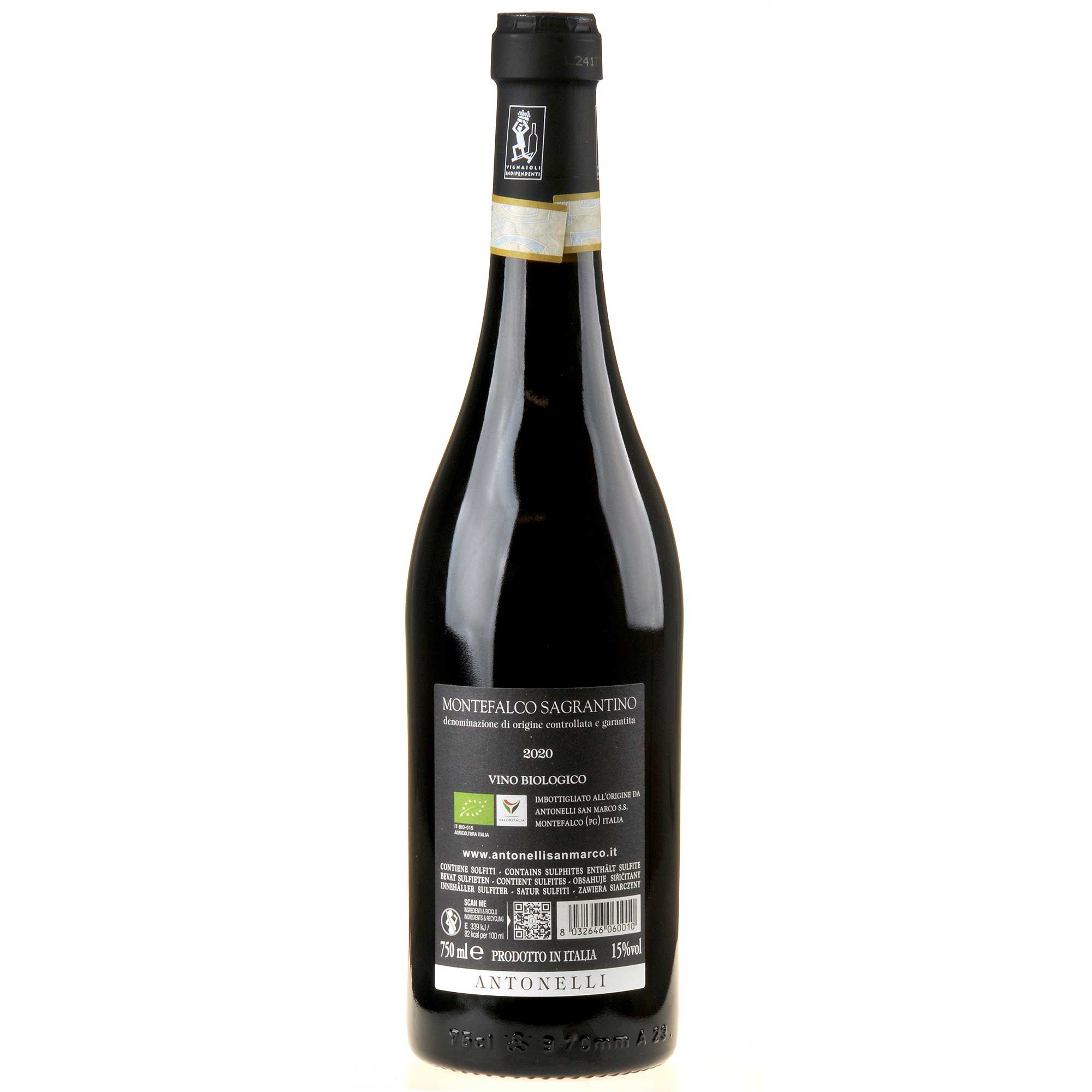 Antonelli Sagrantino di Montefalco Bio 2020 Rücketikett