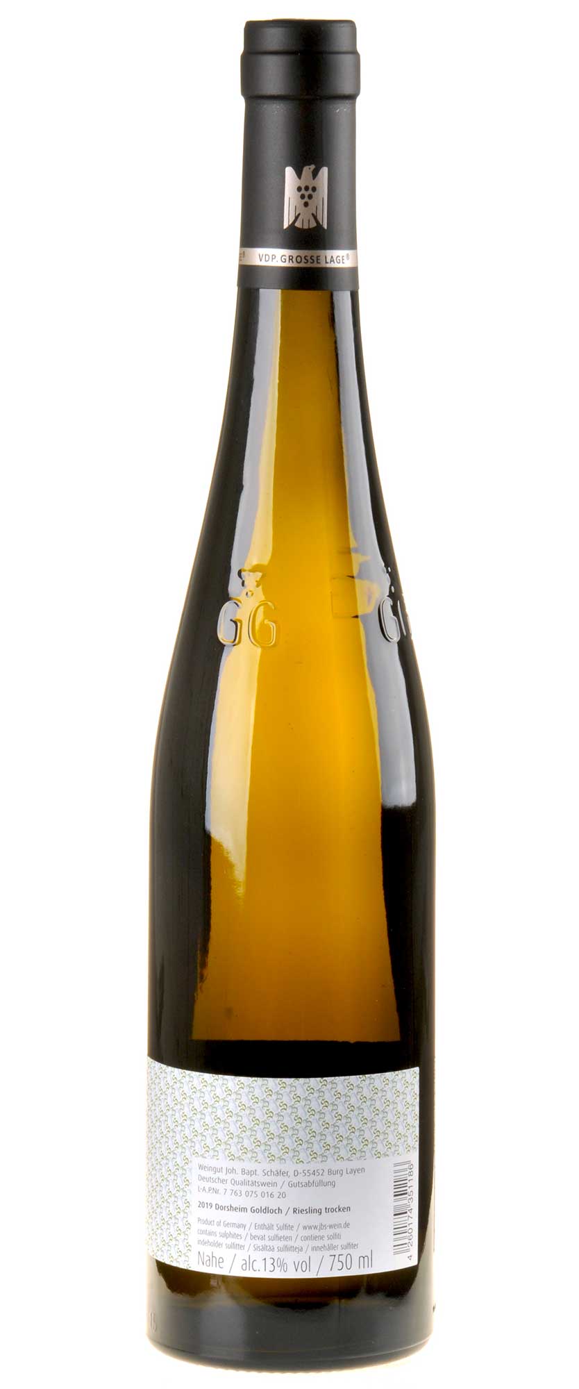 Joh. Bapt. Schäfer Goldloch Riesling Großes Gewächs 2019 Rücketikette