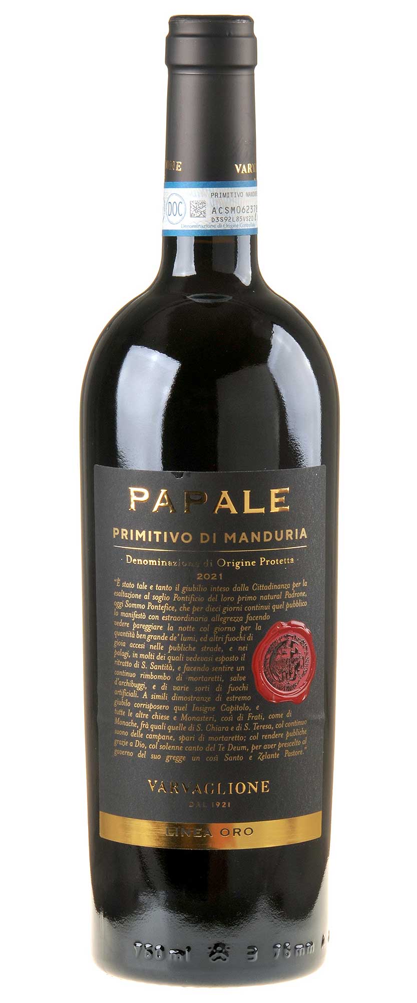 Varvaglione Papale Linea Oro Primitivo di Manduria 2021