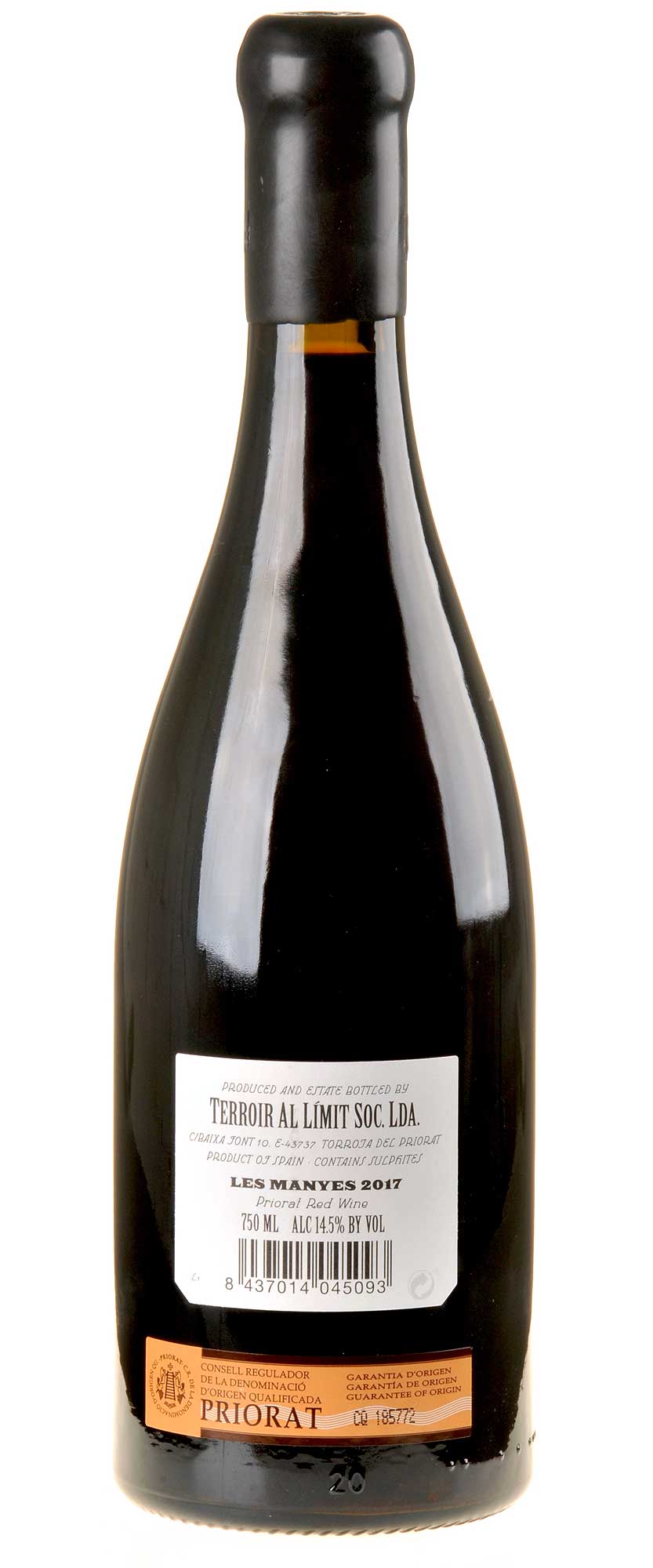 Terroir al Limit Les Manyes 2017 Rücketikette