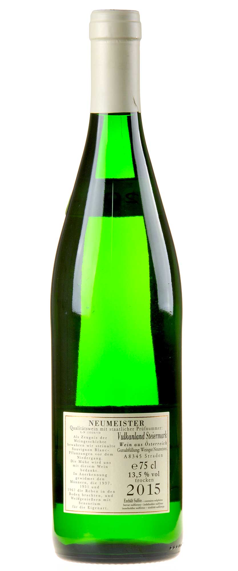 Neumeister Sauvignon Blanc Alte Reben 2015 Rücketikette