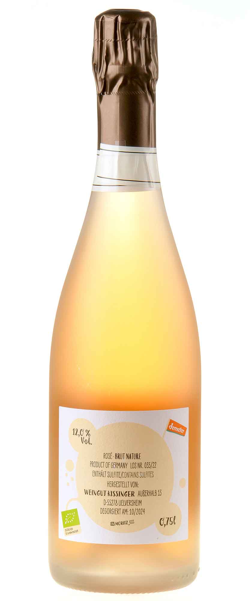 Moritz Kissinger Rosé Bio Brut Nature Rücketikett