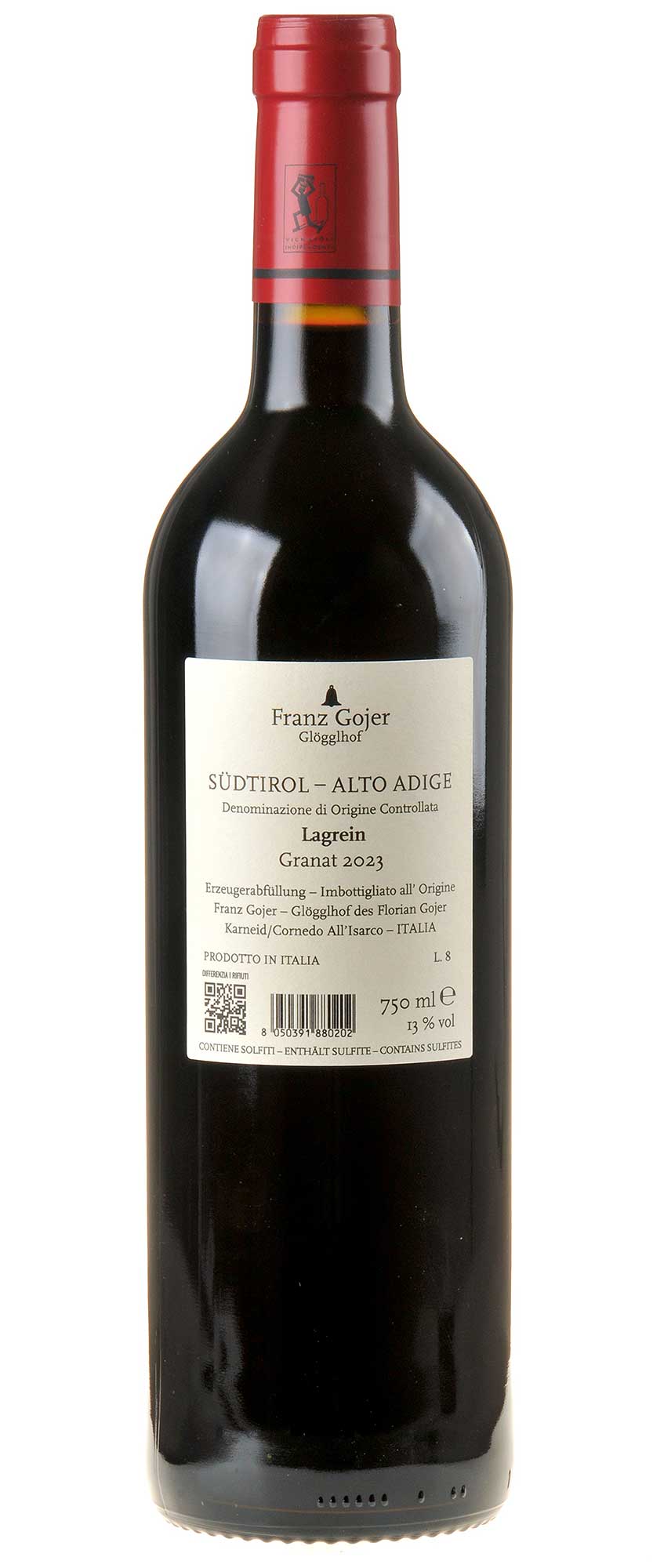 Franz Gojer - Glögglhof Lagrein Granat DOC 2023 Rücketikett