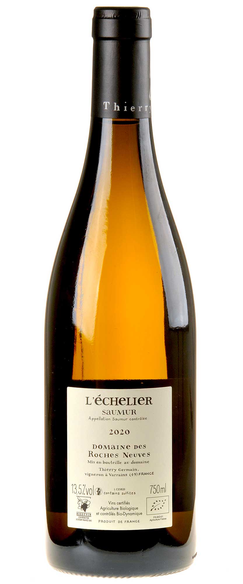 Domaine des Roches Neuves L'Echelier Saumur Blanc Bio 2020 Rücketikett