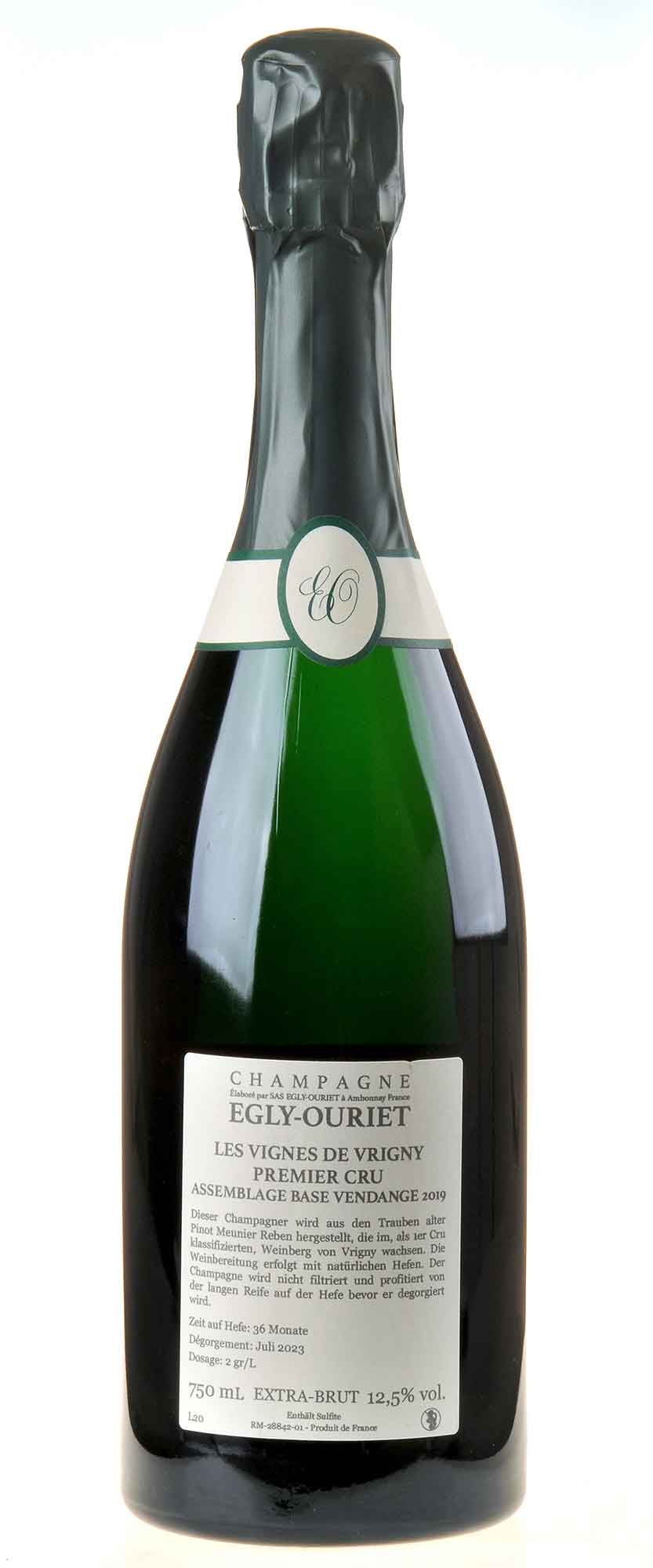 Egly-Ouriet Champagne 1er Cru Brut Vignes de Vrigny Rücketikett