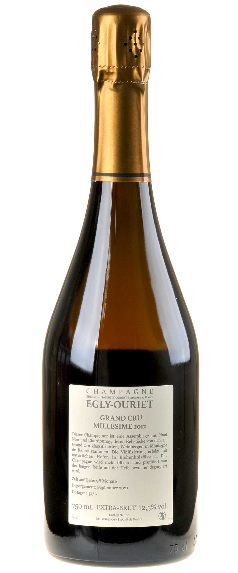 Egly-Ouriet Champagne Grand Cru Brut Millésime Rücketikett